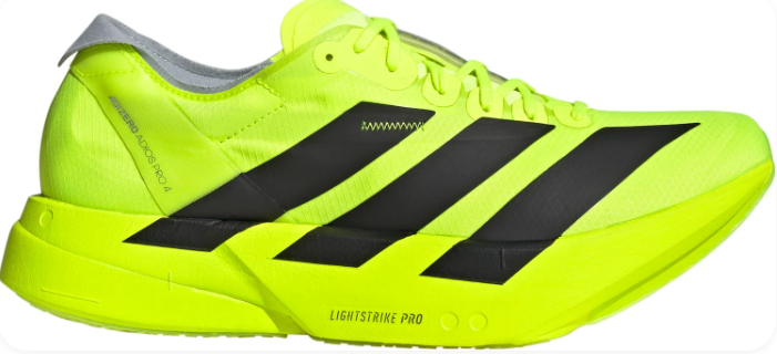 adidas Adizero Adios Pro 4 — Solar Yellow / Aurora Plum / Powder Plum