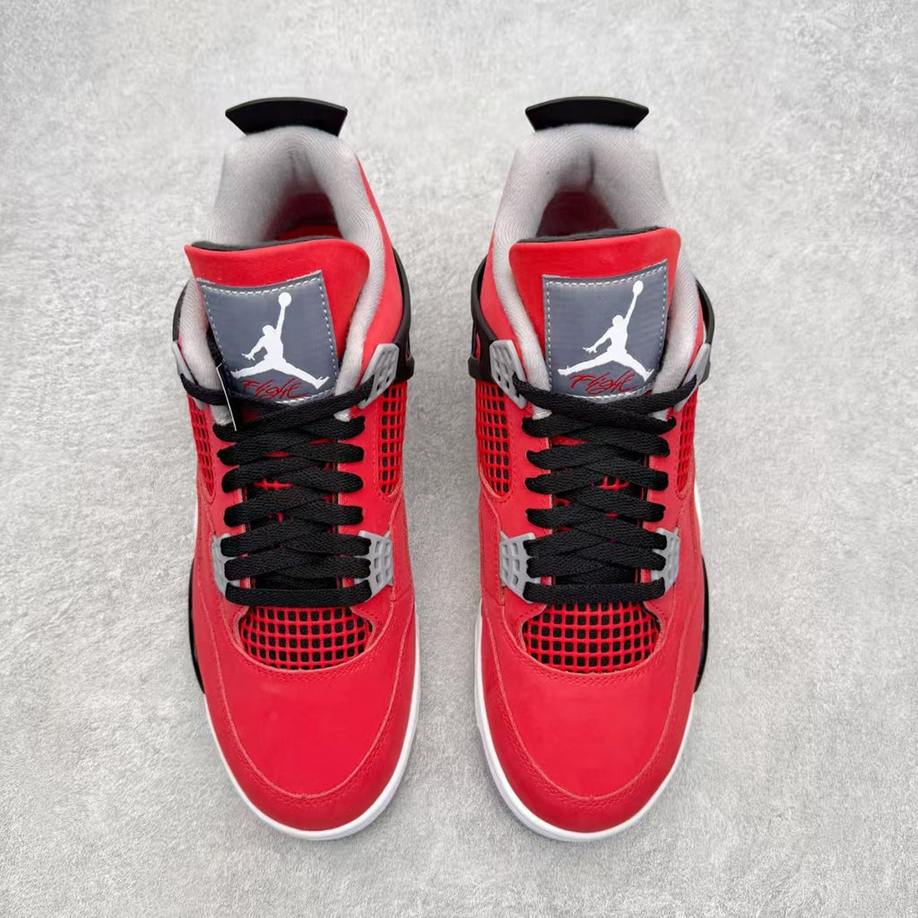 Air Jordan 4 Retro 'Toro Bravo' - Fiery Red Sneakers