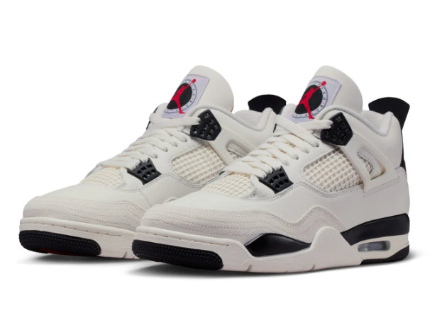 Jordan 4 Retro 'Sail' — Sail / Black / University Red