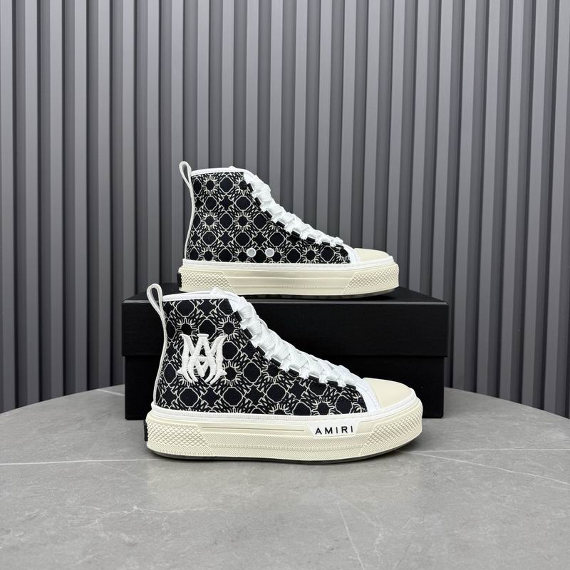 Amiri Court High Sneaker — Black Monogram