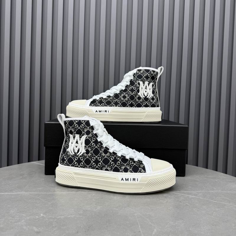 Amiri Court High Sneaker — Black Monogram