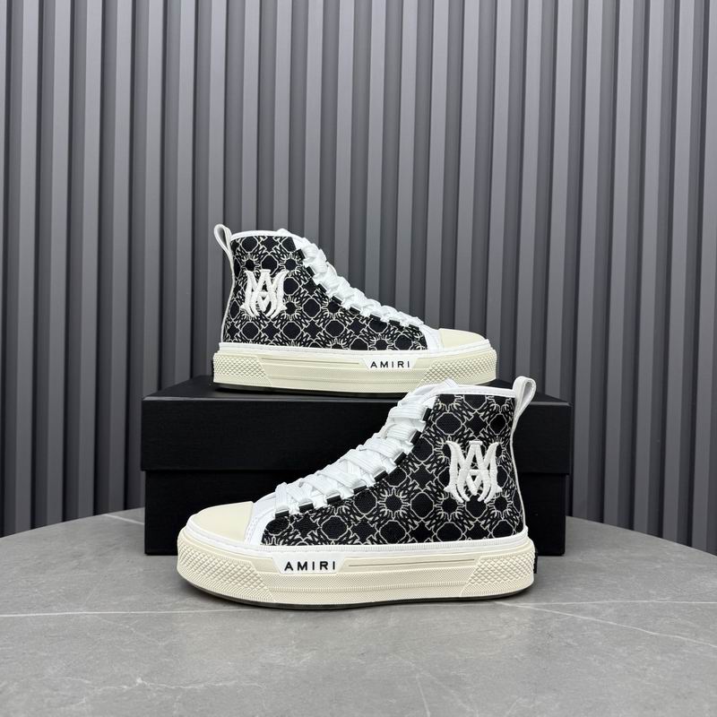 Amiri Court High Sneaker — Black Monogram