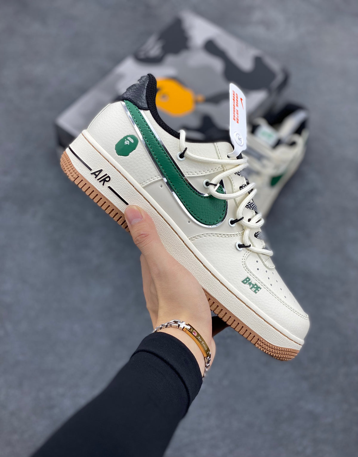 BAPE STA × Nike Air Force 1 Low — Cream & Green | EU Sizes 36–45
