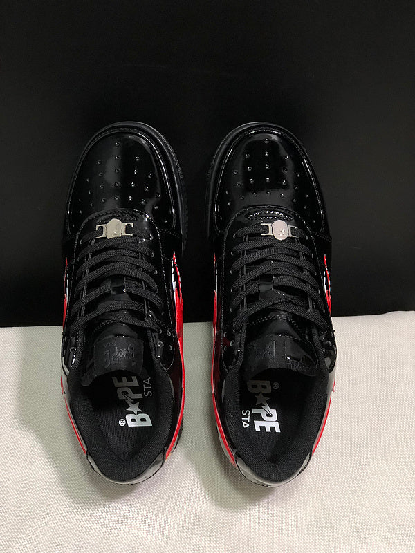 BAPE STA Shark — Black Patent & Red | EU Sizes 36–45