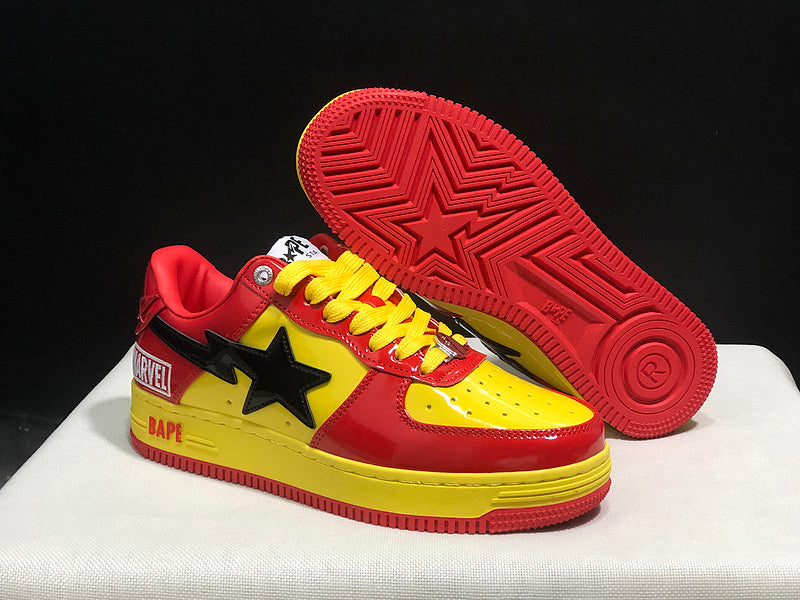 BAPE STA × Marvel Iron Man — Red & Yellow | EU Sizes 36–45