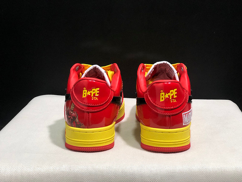 BAPE STA × Marvel Iron Man — Red & Yellow | EU Sizes 36–45