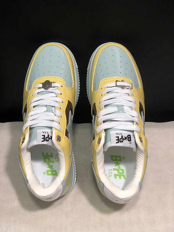 BAPE STA — Pastel Yellow, Mint & Brown | EU Sizes 36–45