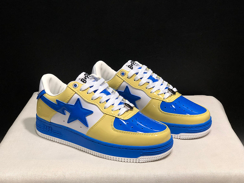 BAPE STA — Yellow & Blue Patent Leather | EU Sizes 36–45