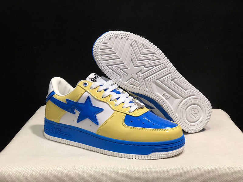 BAPE STA — Yellow & Blue Patent Leather | EU Sizes 36–45