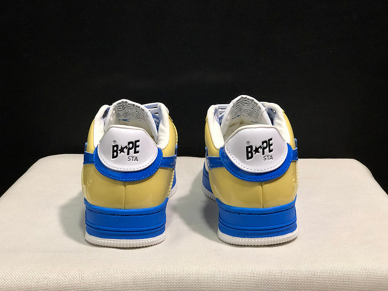 BAPE STA — Yellow & Blue Patent Leather | EU Sizes 36–45