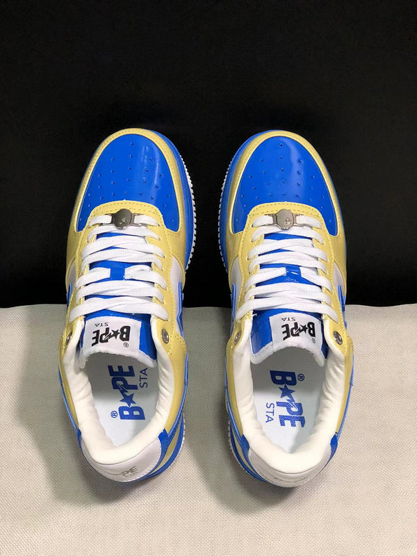 BAPE STA — Yellow & Blue Patent Leather | EU Sizes 36–45