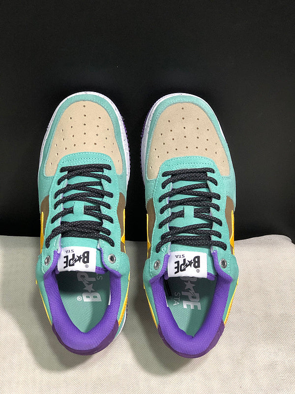 BAPE STA — Mint Green, Beige & Yellow Suede | EU Sizes 36–45
