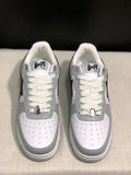 BAPE STA Low-Top Sneakers — White & Grey Camo