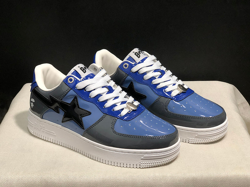 BAPE STA — Royal Blue & Black Patent Leather | EU Sizes 36–45