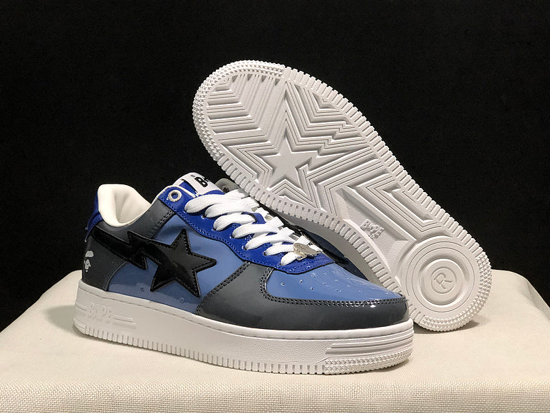 BAPE STA — Royal Blue & Black Patent Leather | EU Sizes 36–45