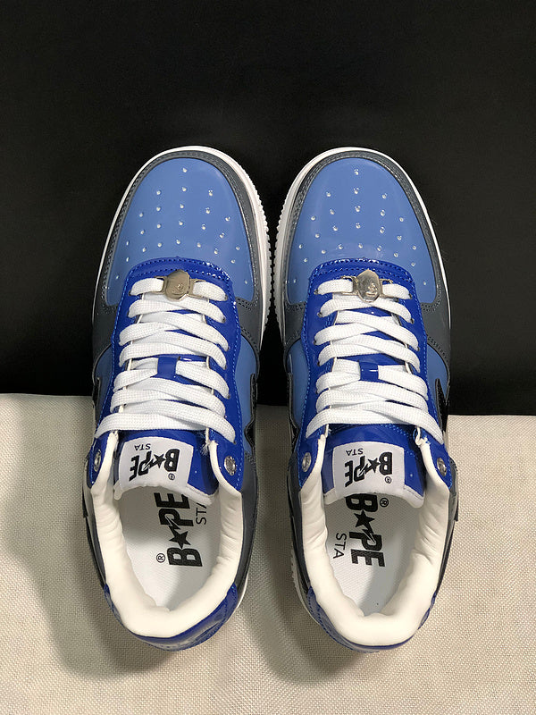 BAPE STA — Royal Blue & Black Patent Leather | EU Sizes 36–45