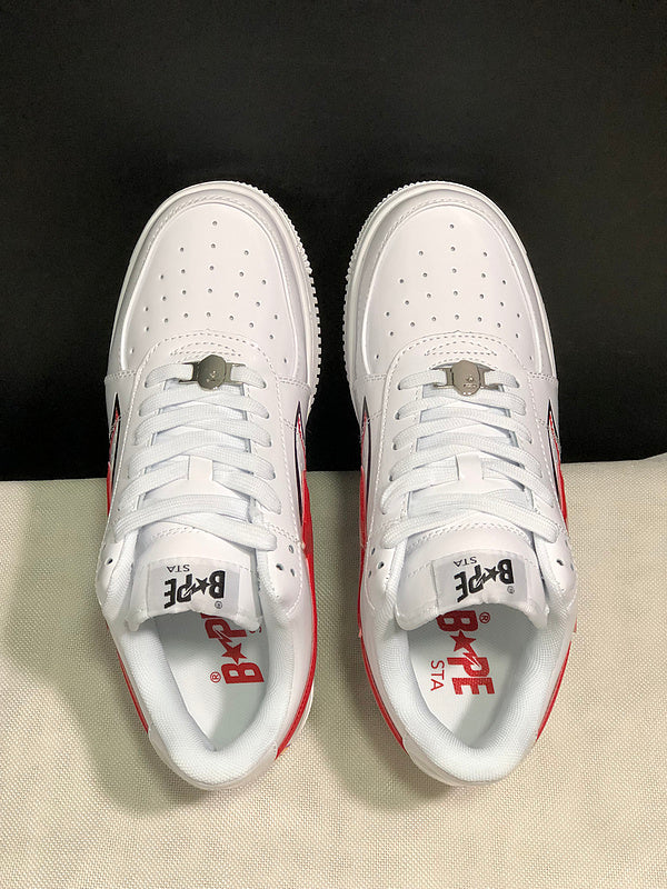 BAPE STA — Shark White & Red Leather | EU Sizes 36–45