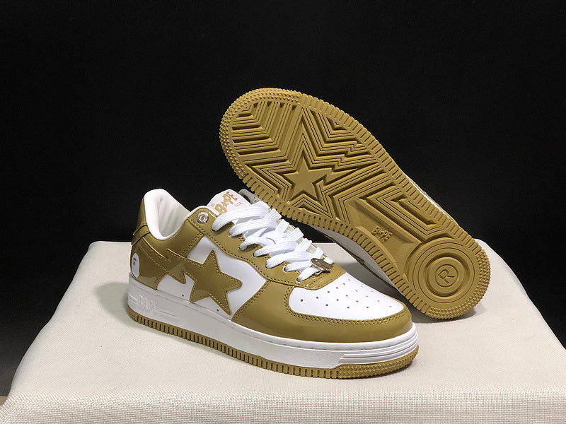 BAPE STA — Olive & White Leather | EU Sizes 36–45