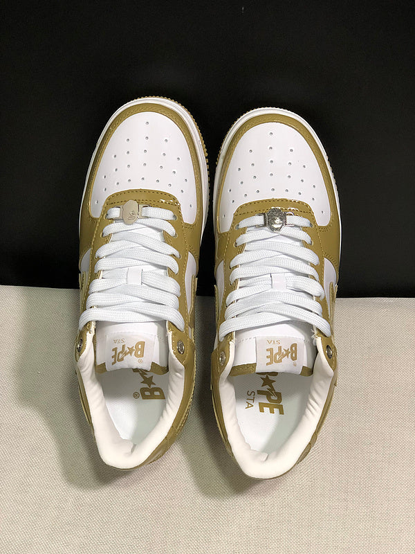 BAPE STA — Olive & White Leather | EU Sizes 36–45
