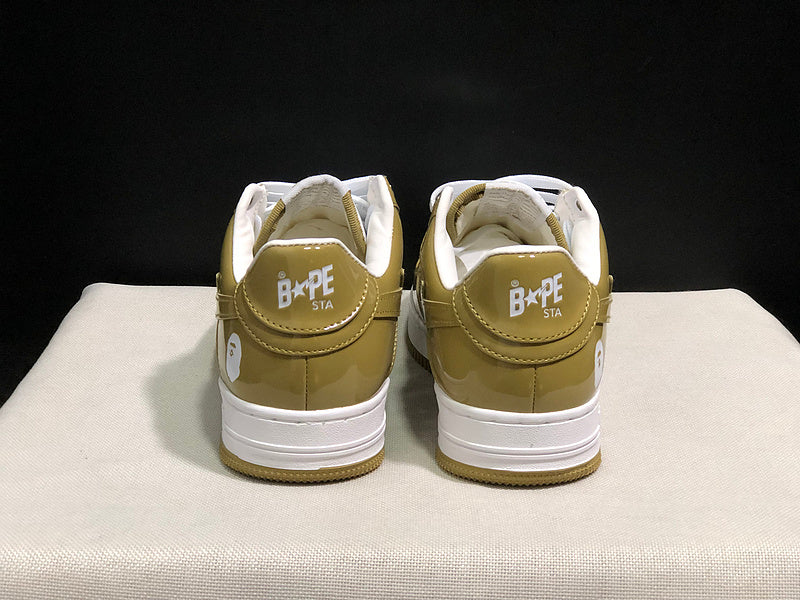 BAPE STA — Olive & White Leather | EU Sizes 36–45
