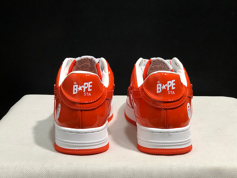 BAPE STA — Orange & White Leather | EU Sizes 36–45