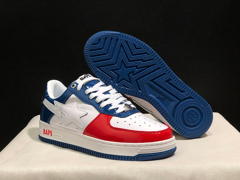 BAPE STA — Red, White & Blue Patent Leather | EU Sizes 36–45