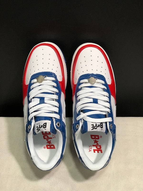 BAPE STA — Red, White & Blue Patent Leather | EU Sizes 36–45