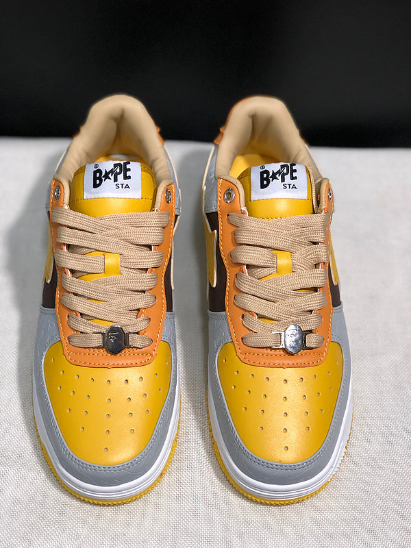BAPE STA — Yellow / Grey / Orange Multi-Panel | EU Sizes 36–45
