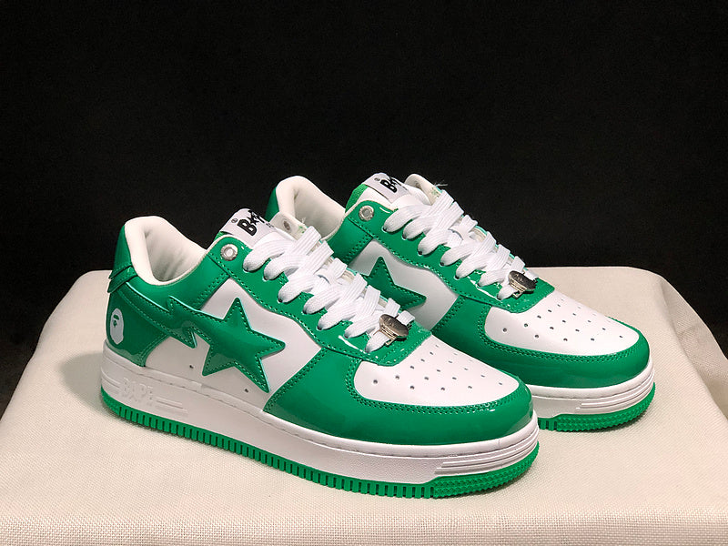 BAPE STA — Green & White Patent Leather | EU Sizes 36–45