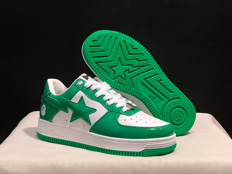 BAPE STA — Green & White Patent Leather | EU Sizes 36–45