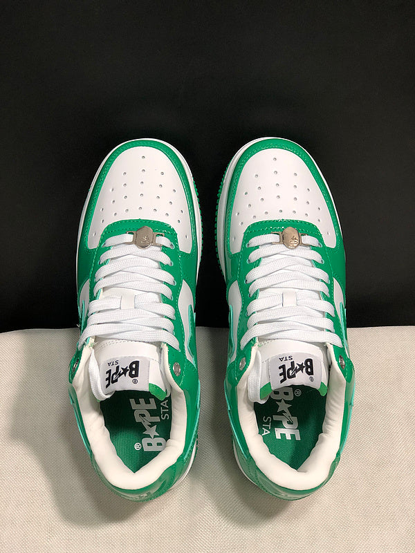 BAPE STA — Green & White Patent Leather | EU Sizes 36–45