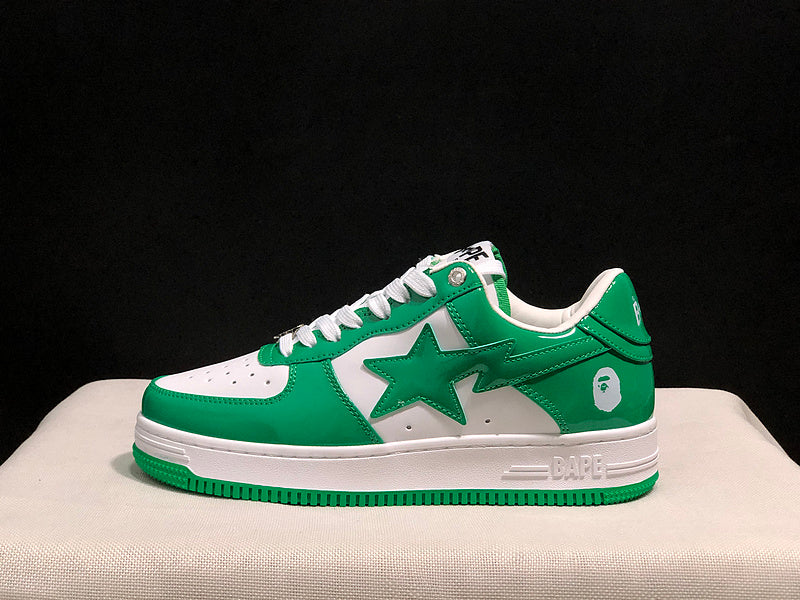 BAPE STA — Green & White Patent Leather | EU Sizes 36–45