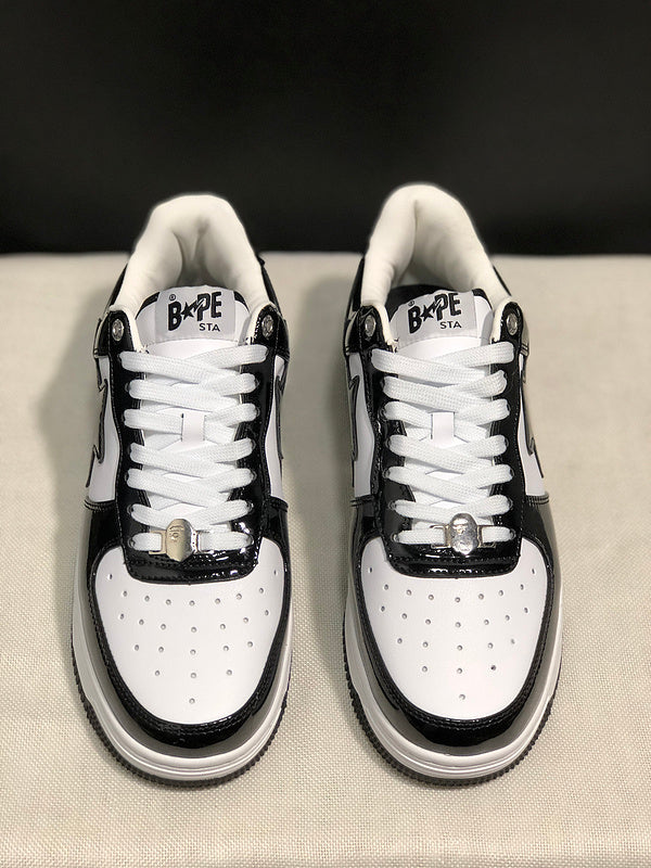 BAPE STA — Black & White Patent Leather | EU Sizes 36–45