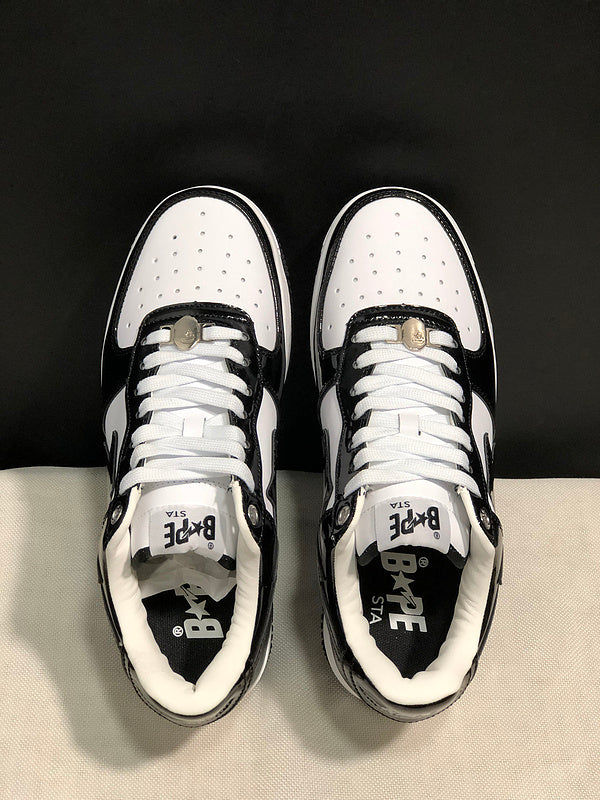 BAPE STA — Black & White Patent Leather | EU Sizes 36–45
