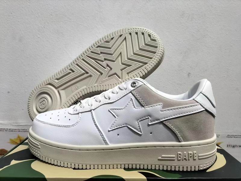 BAPE STA Low 'White/Grey' Leather & Suede Mix | EU 36–46