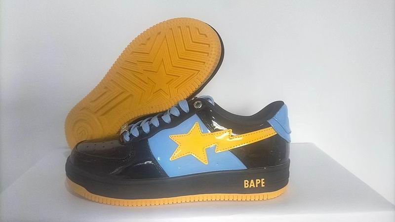 BAPE STA Low 'Black/Blue/Yellow' Patent Leather | EU 36–46