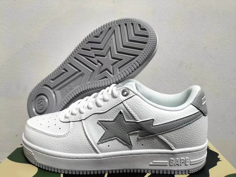 BAPE STA Low 'White/Grey' Tumbled Leather | EU 36–46
