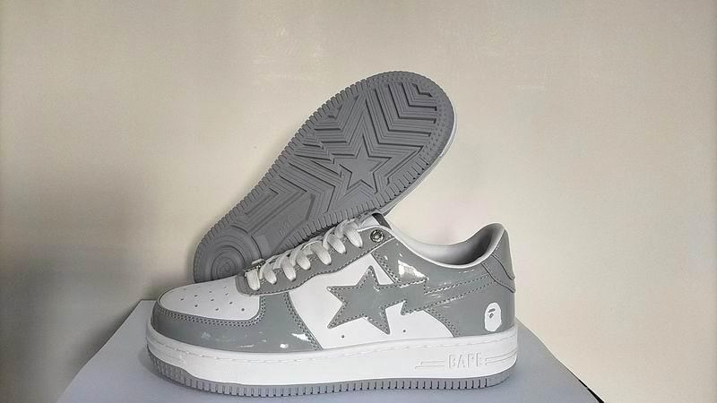 BAPE STA Low 'Grey/White' Patent Leather | EU 36–46