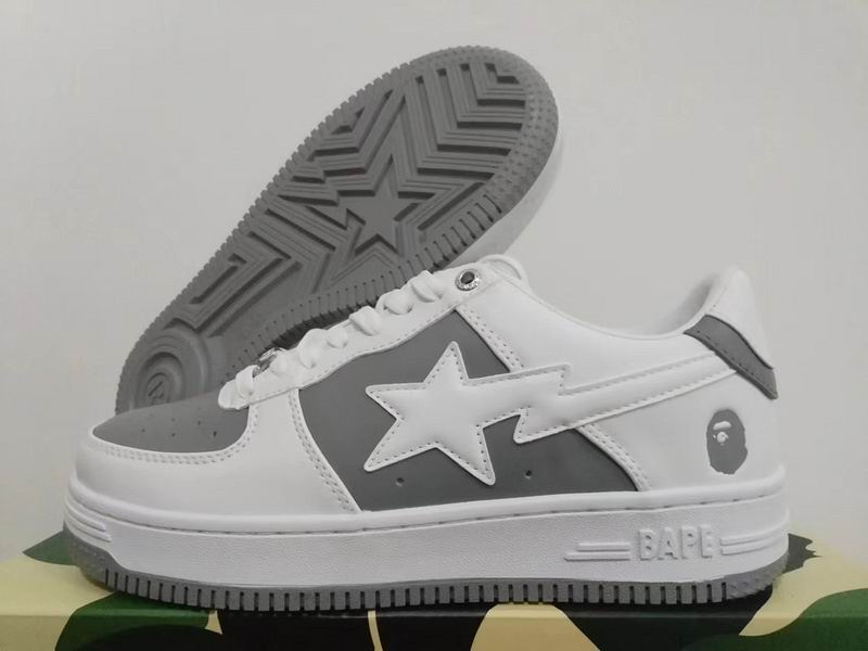 BAPE STA Low 'White/Grey' Leather & Suede | EU 36–46