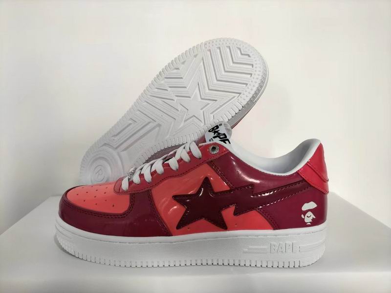 BAPE STA — Red & Burgundy Patent Leather | EU Sizes 36–46