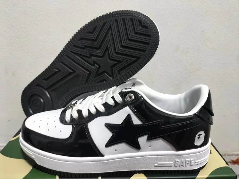 BAPE STA — Black Patent & White | EU Sizes 36–46