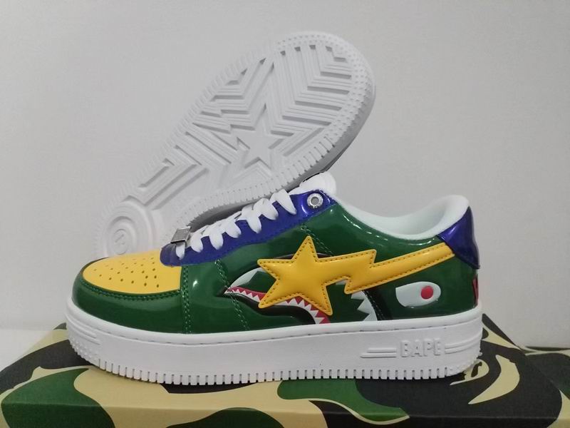 BAPE STA Low 'Shark' Multi-Color Green Yellow Blue | EU Sizes 36–46