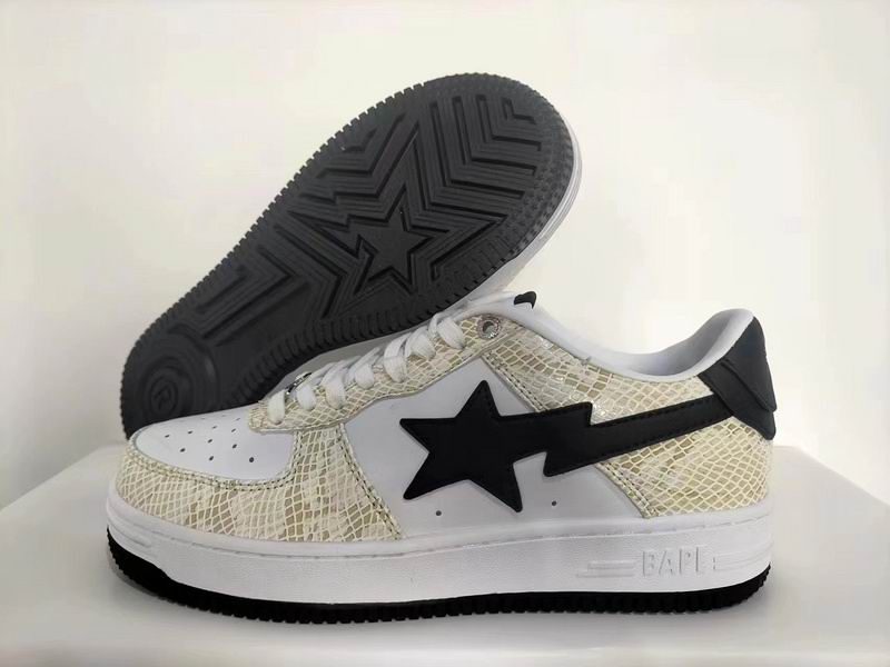 BAPE STA Low 'Snakeskin' Cream Black | EU Sizes 36–46