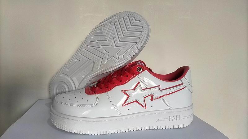 BAPE STA Low 'Patent' White Red | EU Sizes 36–46