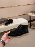 Men's Moc-Toe Suede Chukka Boots — Black