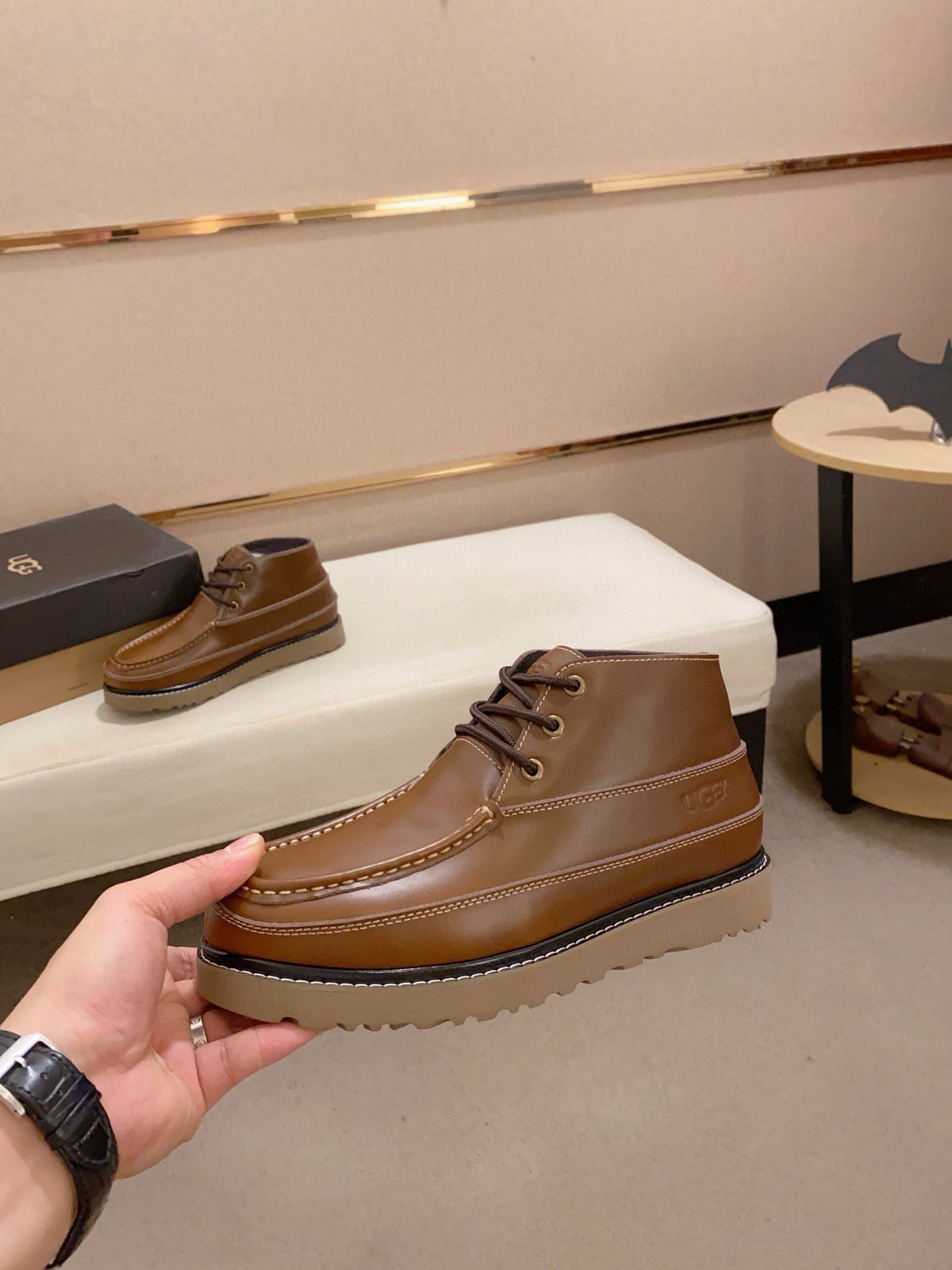 Men's Moc-Toe Leather Chukka Boots — Tan