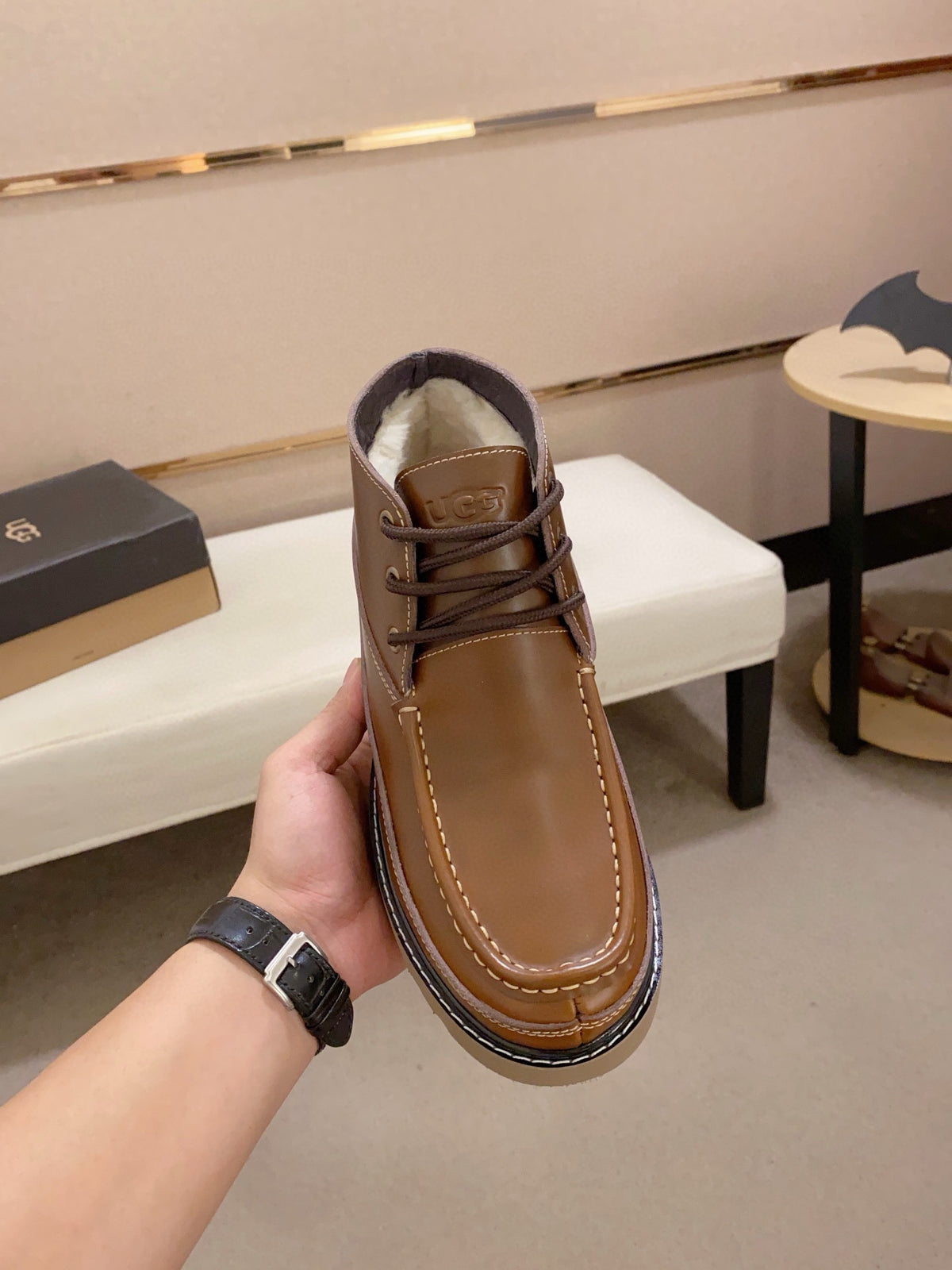 Men's Moc-Toe Leather Chukka Boots — Tan