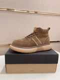 Men's Suede Mid-Top Hiking Sneaker Boots — Khaki