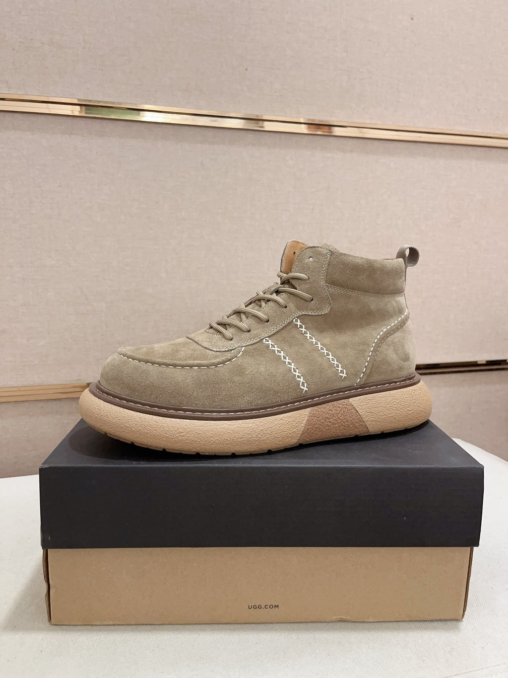 Men's Suede Mid-Top Hiking Sneaker Boots — Sage