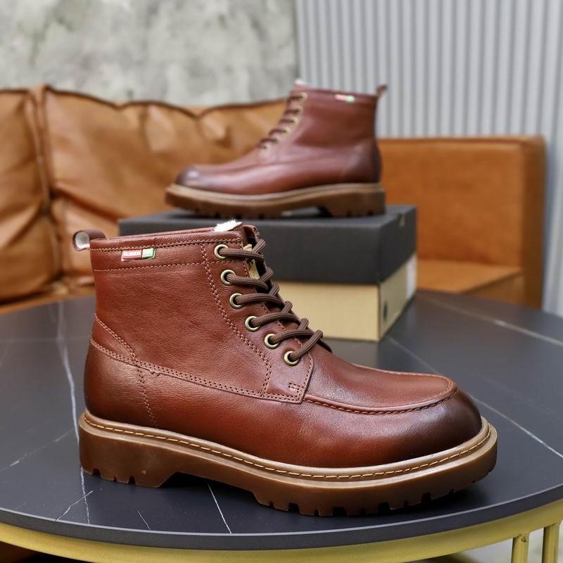 UGG Men's Brown Leather Shearling-Lined Ankle Boots